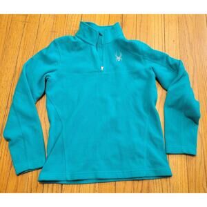 Girls SPYDER Size Large 14/16 Fleece Aqua Turquoise Blue Winter Kids Pullover